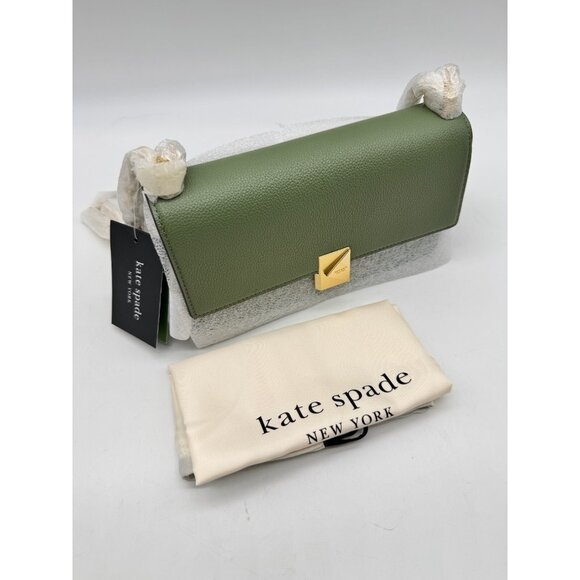 KATE SPADE NY Deco pebbled leather mini convertible shoulder crossbody - Olive - Picture 2 of 8